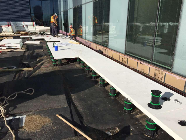 CHUM Building Project | Montreal, Canada 8,000 Moonbay Adjustable Pedestals | 90–320 mm
